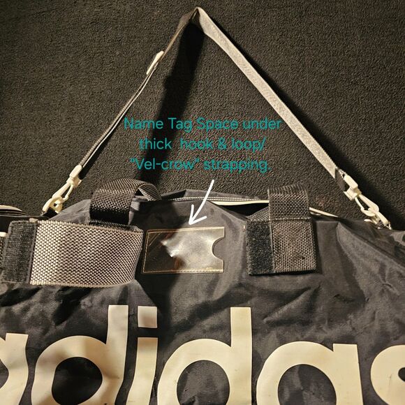 VTG Y2K Adidas Distressed Spell Out Big Logo Handled Duffel Weekender/Gym Bag - Picture 2 of 14